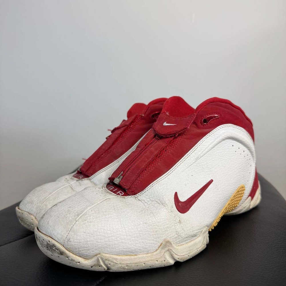 Nike‎ Air Signature Player Mens 10 White Red Fair 2001 Vintage Zipper